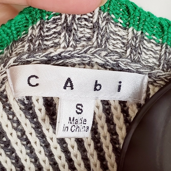 CABI TRIDENT VEST GRAY/GREEN SWEATER  TOPS SZ S - Picture 6 of 6